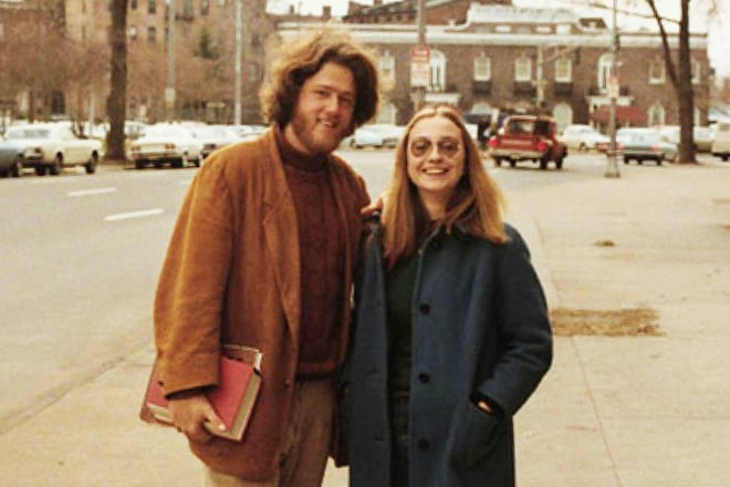 Bill and Hillary Clinton young